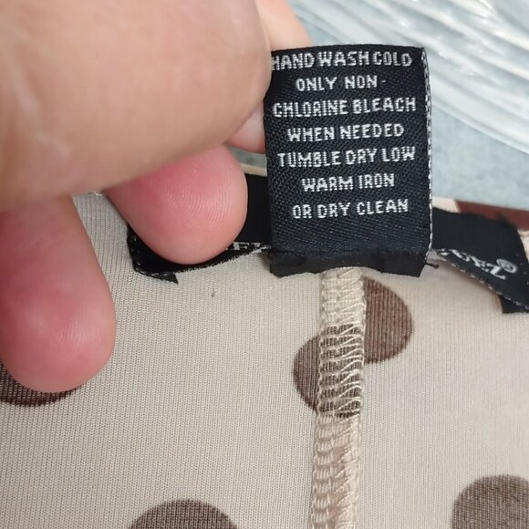 Isabella Rodriguez L Draped Front Polka Dot Classic Top Blouse 3/4 Sleeve Pink - Picture 5 of 10